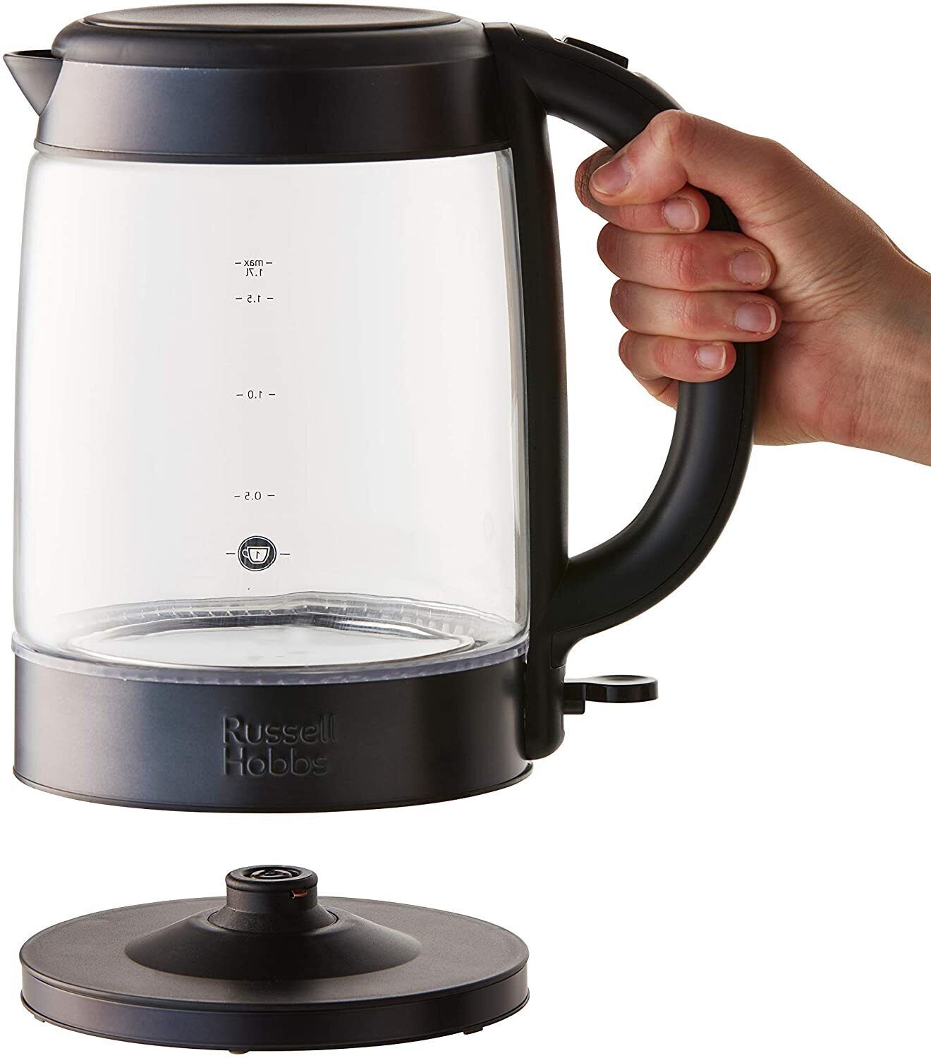 Russell Hobbs Brooklyn 1.7L Glass Kettle - Black Stainless Steel (RHK172BCH)