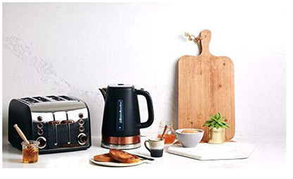 Russell Hobbs Brooklyn 4 Slice Toaster Kettle Set - Black/Copper