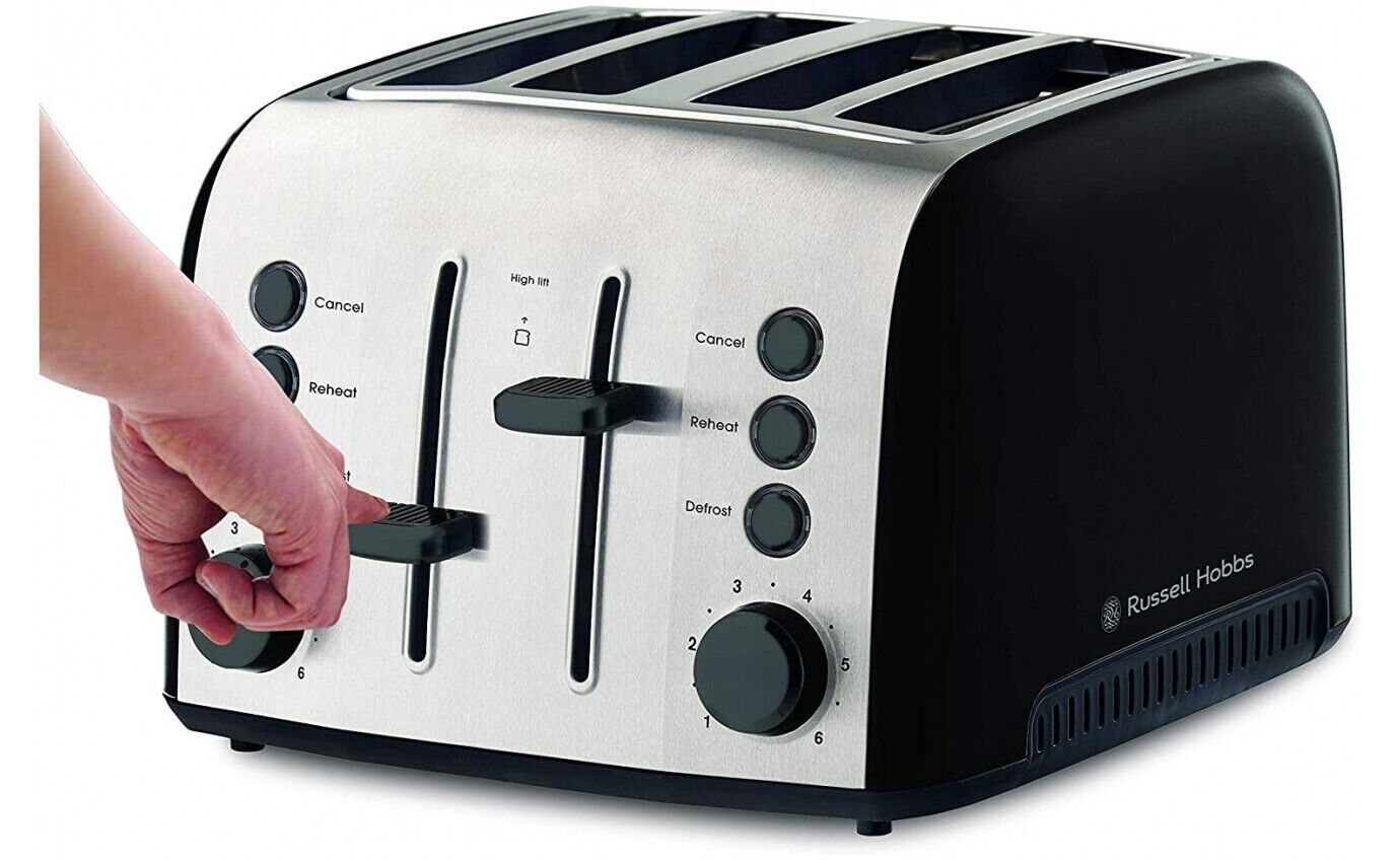 Russell Hobbs Brooklyn 4 Slice Toaster, Black - RHT94BLK