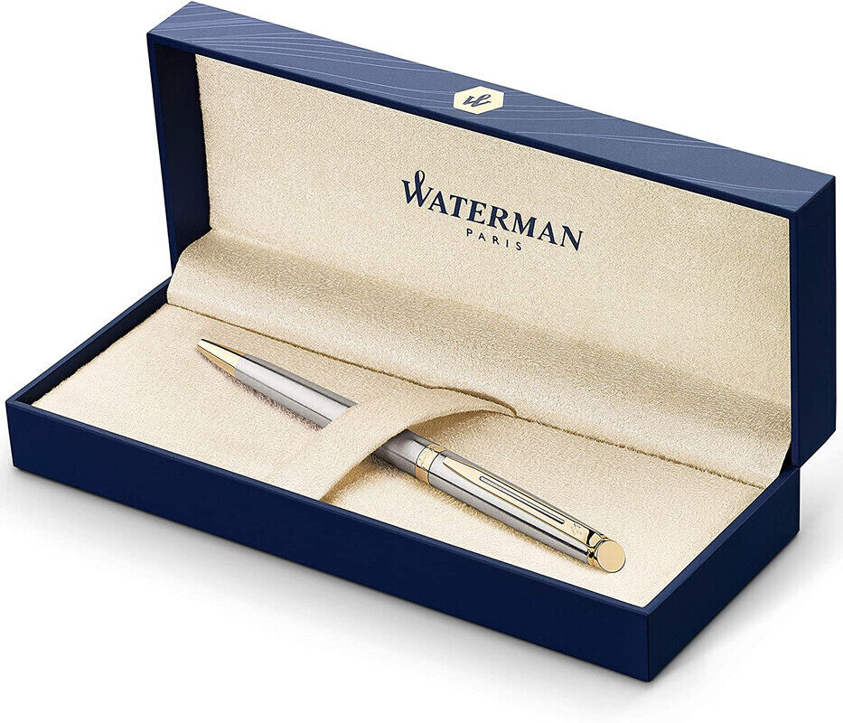 Waterman Hemisphere Stainless Steel Gold Trim Ballpoint Pen