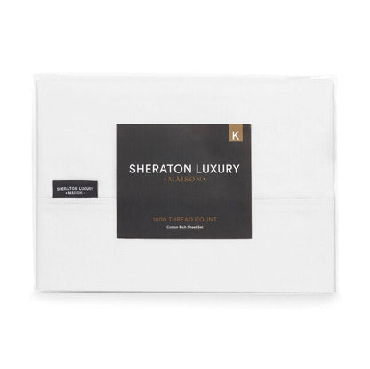 Sheraton  1000 TC Cotton Rich King Sheet Set - White