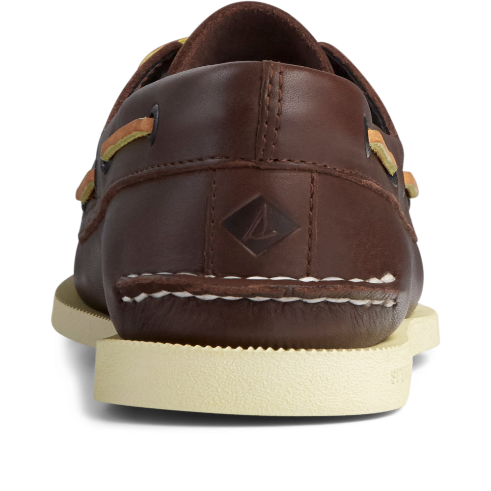 Sperry Men's Authentic Original 2-Eye Wide Boat Shoe - Brown Leather -size 7