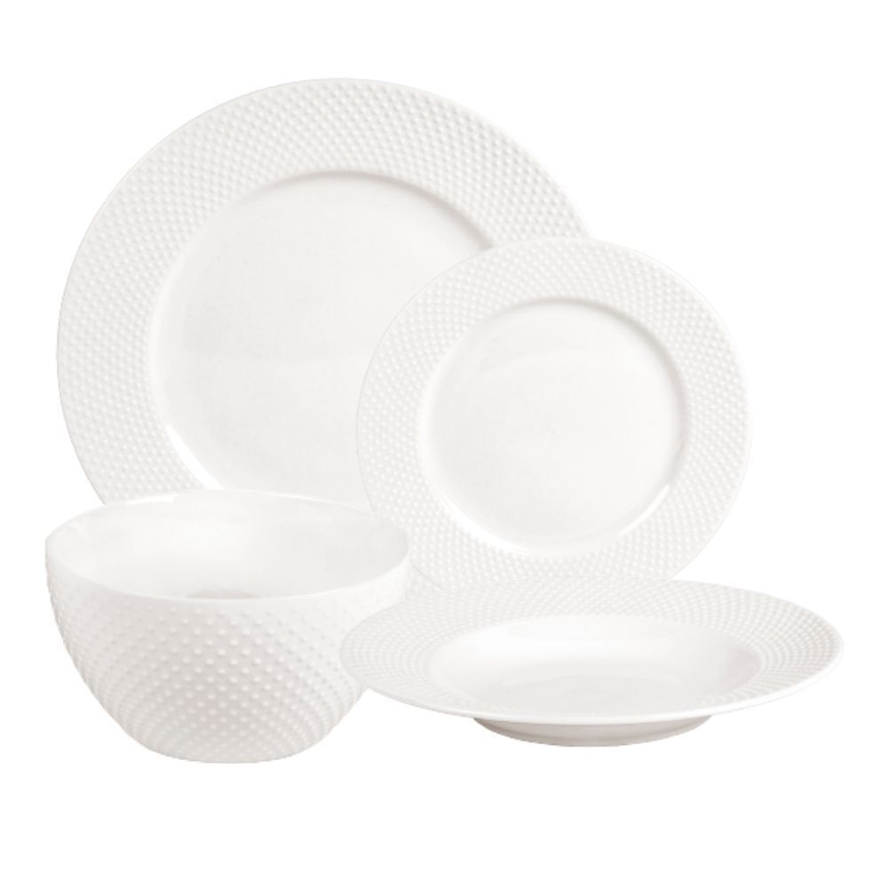 Shervin Verkil Prominence New Bone China 16-piece Dinner Set - White