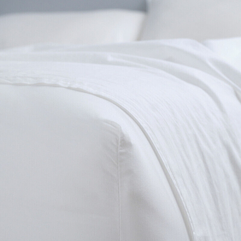 Canningvale Valeria Vintage Softwash Cotton King Sheet Set - White