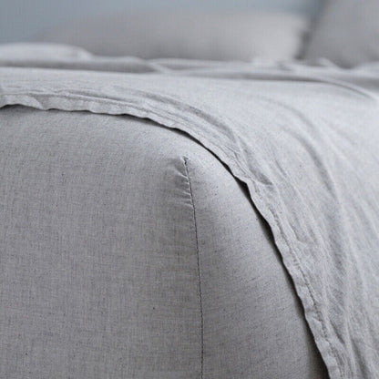 Canningvale Valeria Vintage Softwash Cotton King Sheet Set - Smokey Grey Melange