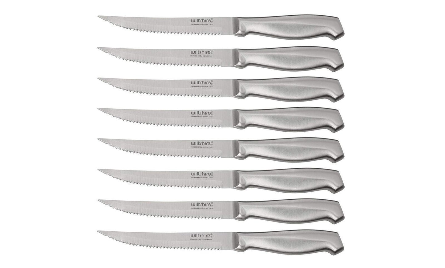 Wiltshire 8 Piece Stainless Steel 12cm Steak Knife Set Dishwasher Safe W1086