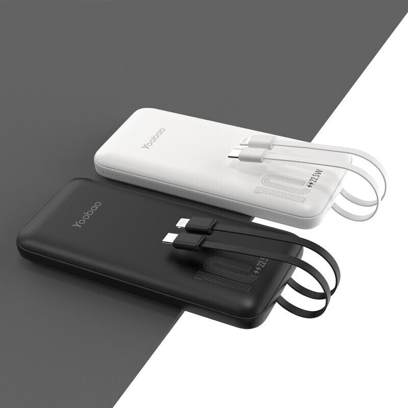 Yoobao Portable Thin Built-in Cable 10000mAh Powerbank - Black